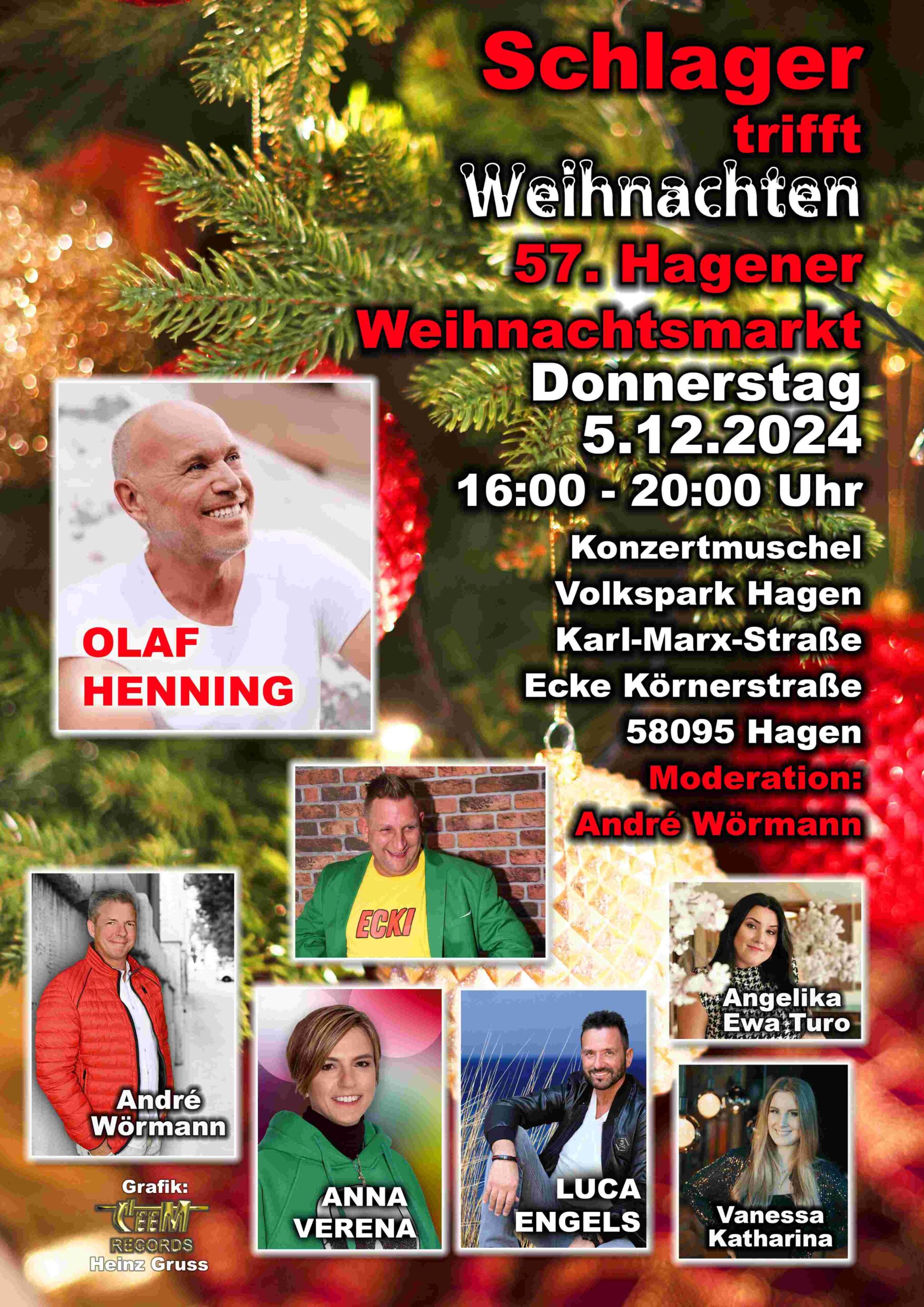 Der Schlagerkavalier >> Schlager trifft Weihnachten 2024 << Hagener Weihnachtsmarkt  -ÖFFENTLICH!!!-